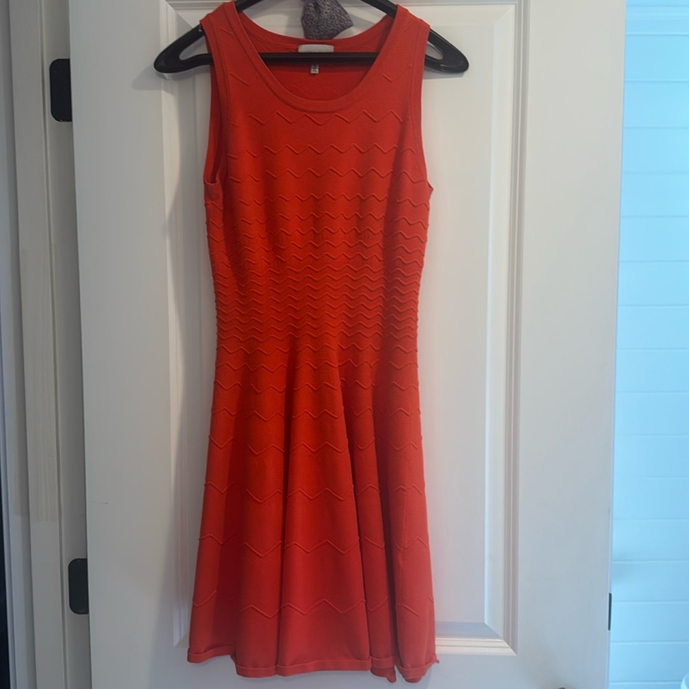 Milly a line fit, and flare knit dress